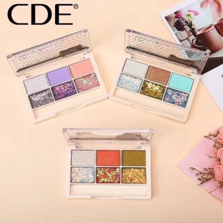 อายแชโดว์ กลิตเตอร์CDE 6สี ในตลับเดียว