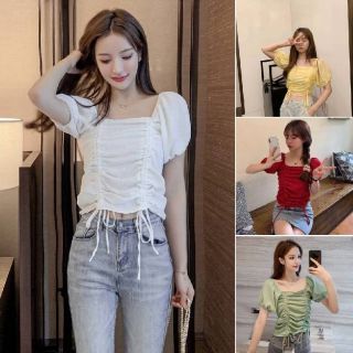 เสื้อแขนตุ๊กตาแต่งเชือกรูดเส้นคู่ ✨