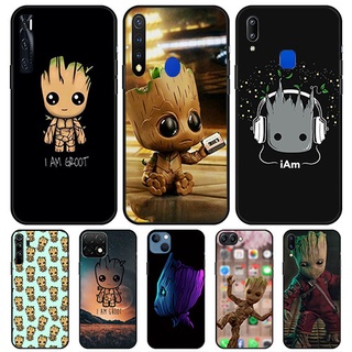 เคสโทรศัพท์มือถือแบบนิ่ม ลาย baby groot สีดํา สําหรับ Vivo Y11 Y5S Y11S Y20S Y20i Y12 Y15 Y17 Y19 Y20