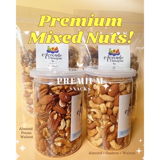 Premium Nuts ถั่วรวมอบ 3 ชนิด ไซส์จัมโบ้ อบกรอบ ธรรมชาติไม่ใส่เกลือ ขนมคลีน คีโต ถั่วพรีเมี่ยม อบออร์แกนิก