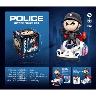 ProudNada Toys ของเล่นเด็ก รถตำรวจ ชนถอย ยกล้อ AA AMUXI JUSTICE POLICE CAR NO.R01