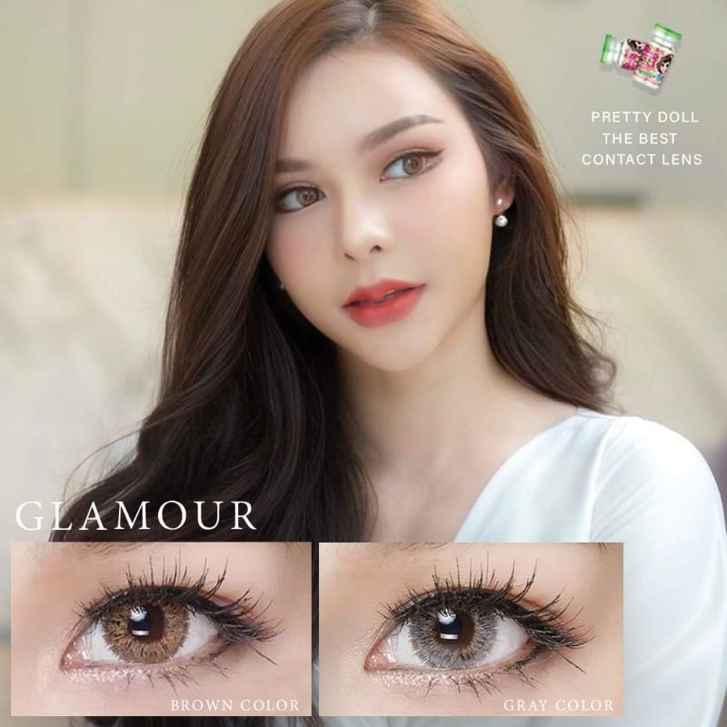 คอนแทคเลนส์ รุ่น Jewel3tone/ Glamour ยี่ห้อ Pitchylens/Pretty doll มีสีเทา มีค่าสายตา