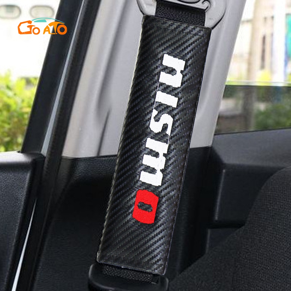 GTIOATO สำหรับ NISMO ที่หุ้มเข็มขัดนิรภัยรถยนต์ คาร์บอนไฟเบอร์ สำหรับ Nissan March Almera Navara