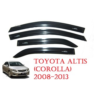 (4ชิ้น) กันสาดประตู โตโยต้า อัลติส ปี 2008 - 2013 สีดำ Toyota corolla altis Windshield กันสาด กันฝน ของแต่งอัลติส AO