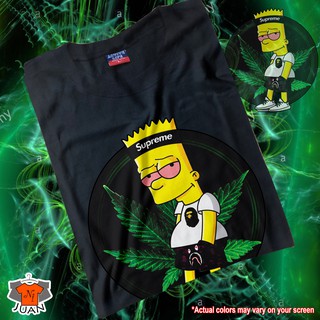 เสื้อยืด พิมพ์ลาย Bart Simpson Supreme Weeds สําหรับผู้ชาย