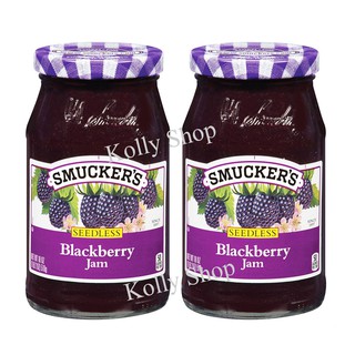 Smucker’s Jam สมักเกอร์ แยมผลไม้ รสแบล็กเบอร์รี ขนาด 340 กรัม (2 กระปุก)