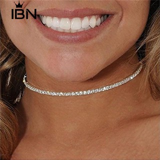 ** Shiny Rhinestone Collar Choker Necklace เครื่องประดับสำหรับผู้หญิง