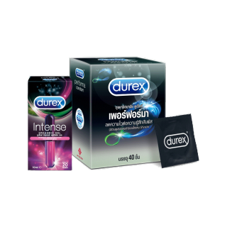 เซตพิเศษ Durex ดูเร็กซ์ ถุงยางอนามัยเพอร์ฟอร์มา 40 ชิ้นx1 + เจลหล่อลื่น อินเทนส์ 10 มล. 1 กล่อง