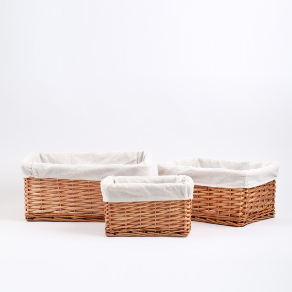 Laundry Bags & Baskets 340 บาท ตะกร้าหวายจัดผลไม้ ดอกไม้ บุผ้าด้านใน BK-068 Home & Living