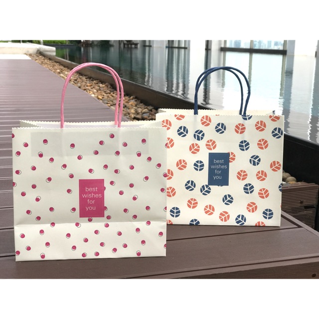 ถุงกระดาษลาย Best Wishes for you หูเชือก (เกรด B)