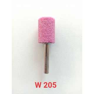หินเจียร  หินขัด  ชมพู W205  แกน 6mm. 3/4x1"