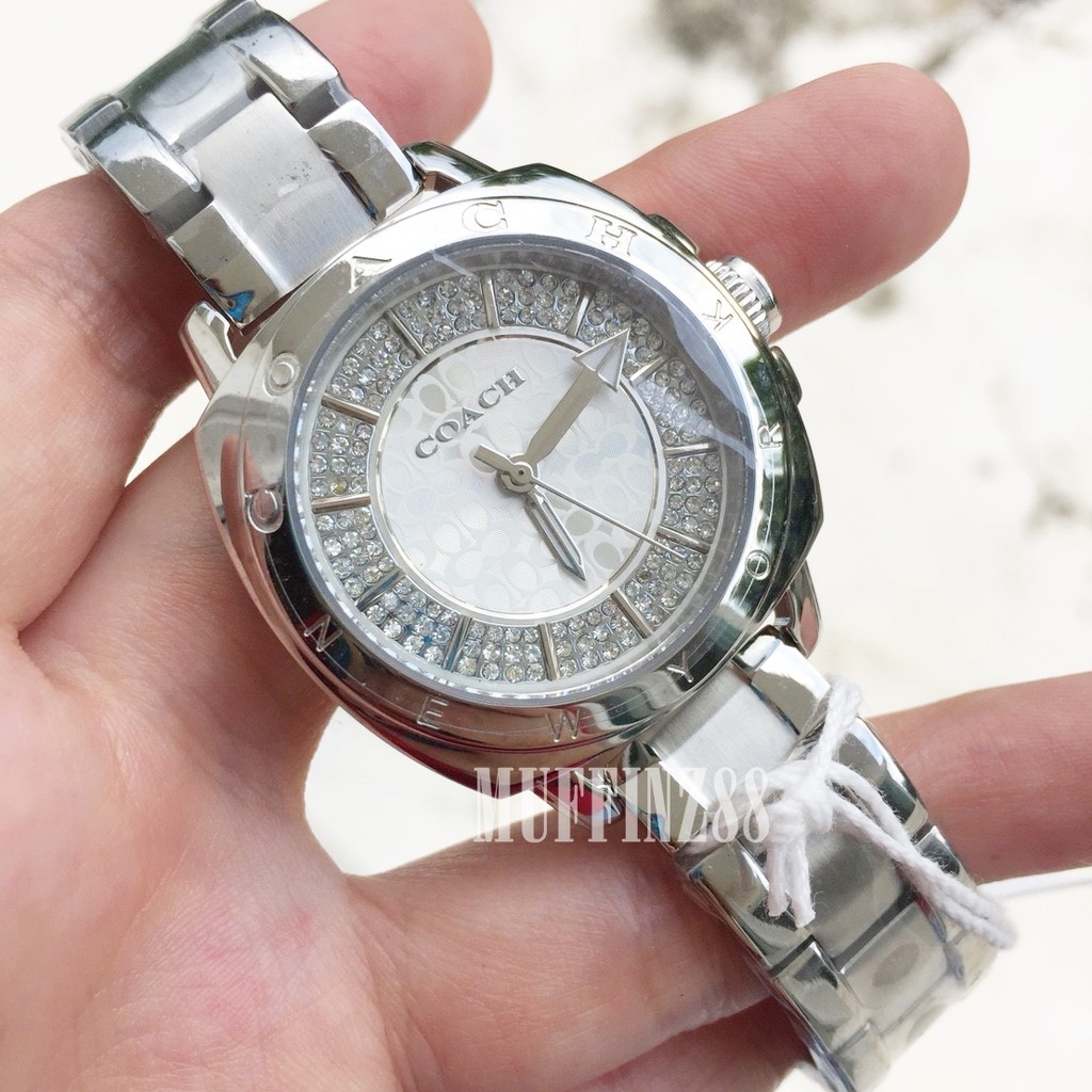 นาฬิกาผู้หญิง Coach Boyfriend Crystal Detail Bracelet Watch