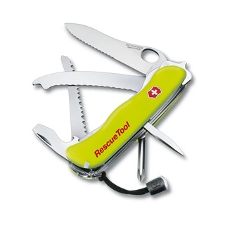 Victorinox Rescue Tool - Large Pocket Knife with Shatterproof Glass Saw (0.8623.MWN) Yellow Luminescent | มีดพับ มีดพก