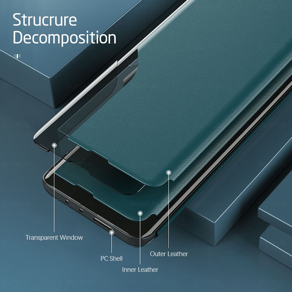 Smart View Magnetic Flip Leather Case For Xiaomi Mi 10T Pro Cases On ...