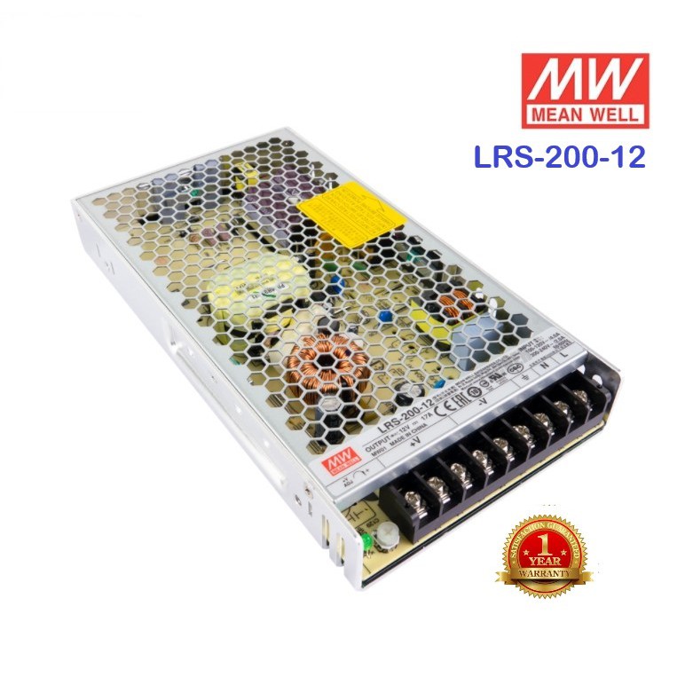 Meanwell LRS-200-12 หม้อแปลง 12V สวิทชิ่ง Mean Well 17A  200W