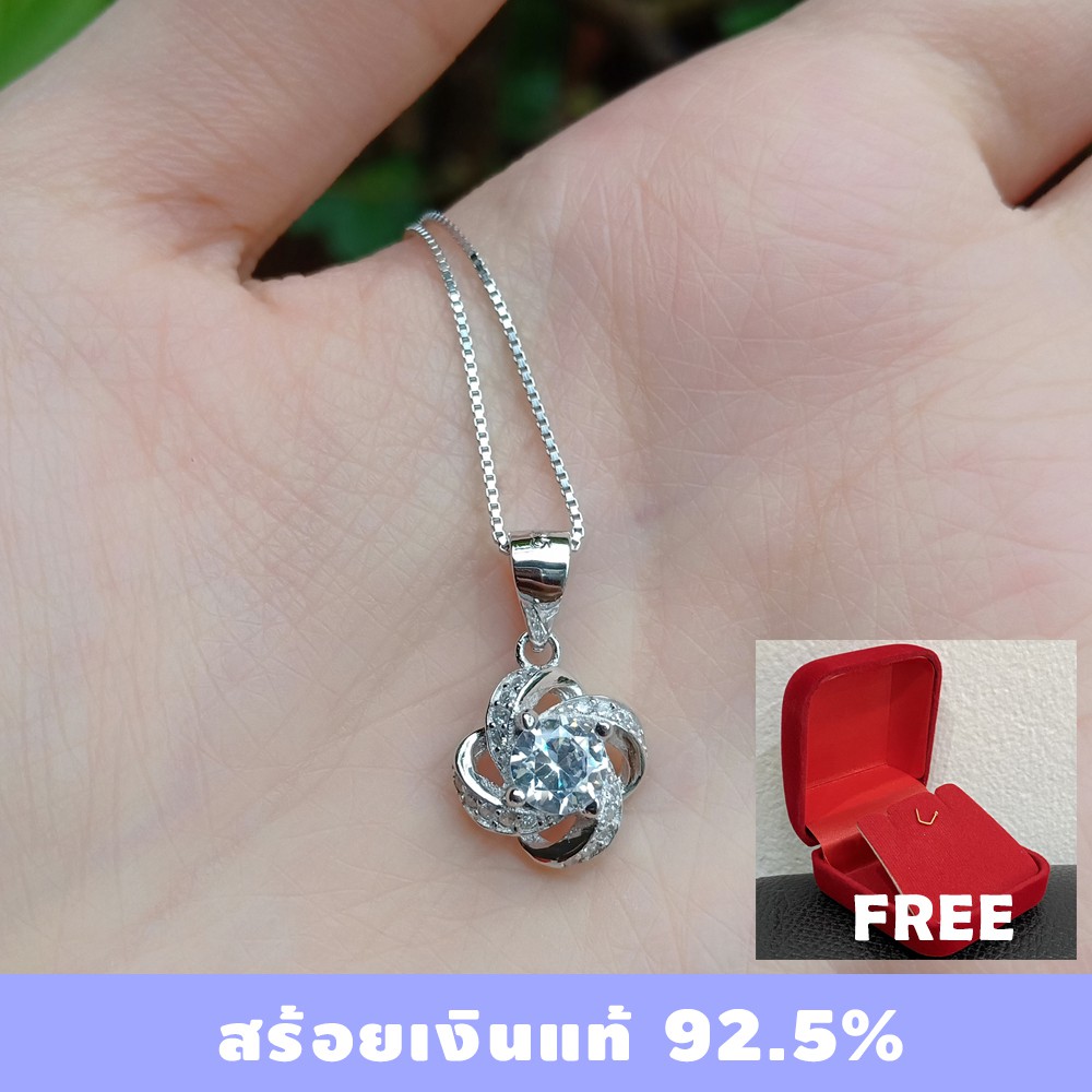 พร้อมส่ง S925 สร้อยเงินแท้ พร้อมจี้เพชร รหัส SV012 #เงินแท้ #สร้อย #จี้เพชร #S925 #สร้อยคอ #สร้อยเงิ