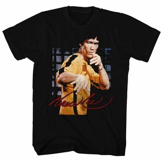 ขายส่ง เสื้อยืด พิมพ์ลาย Bruce Lee Pose สีดํา แฟชั่นฤดูร้อน สําหรับของขวัญวันพ่อS-5XL