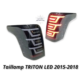 ไฟท้ายไตรตัน​ triton 2015​ 2016​ 2017​ 2018​ ไฟท้ายแต่ง​ led triton mitsubishi​ สีสโมค​ ไฟเลี้ยววิ่ง​ taillamp​ triton