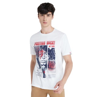 【ผ้าฝ้ายแท้】ราคาต่ำสุดDAVIE JONES เสื้อยืดพิมพ์ลาย สีขาว Graphic Print T-Shirt in white TB0192WHขนาดเต็มS-3XL