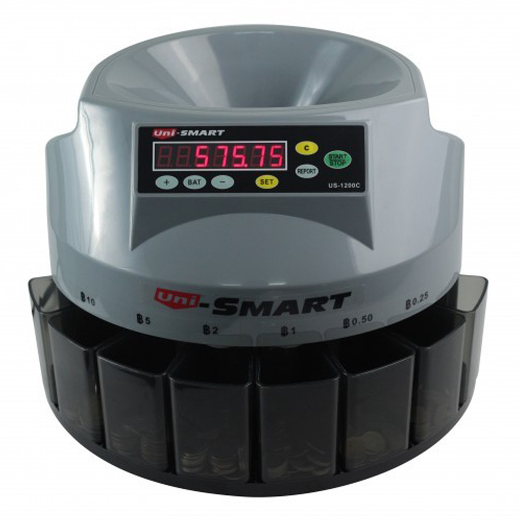 Uni-SMART เครื่องนับเหรียญ คัดแยกเหรียญ Coun counter, Coin sorter รุ่น US-1200C