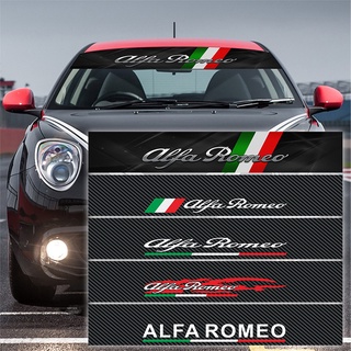 Alpha ALFA ROMEO สติกเกอร์สะท้อนแสง คาร์บอนไฟเบอร์ 3.5D สําหรับติดตกแต่งกระจกหน้า และหลังรถยนต์