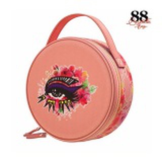 VER.88 Peach Blossom Cosmetic Bag กระเป๋าเครื่องสำอาง ทรงกลม สีพีช