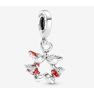 [พร้อมส่ง สินค้าแท้ 💯] Pandora Disney Mickey Mouse &amp; Minnie Mouse Kissing Dangle Charm