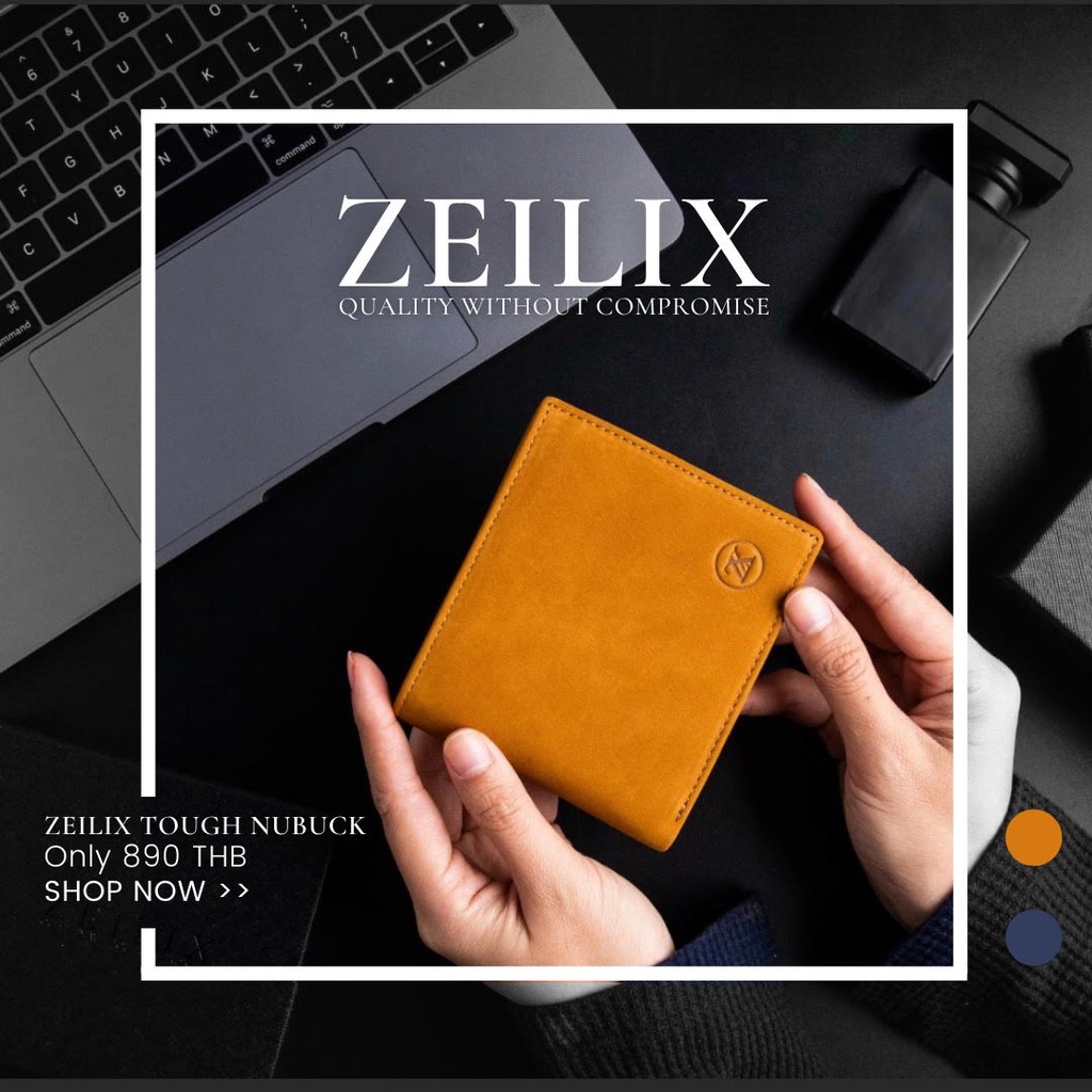 ZEILIX กระเป๋าสตางค์ผู้ชาย หนังแท้ หนังนูบัค 100% ทนทาน ใช้นาน กระเป๋าตังผู้ชาย สีน้ำตาล สีน้ำเงินกรมท่า Zeilix Tough