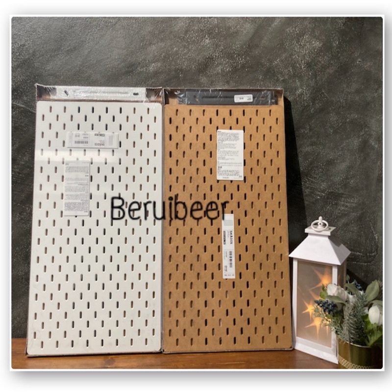 พร้อมส่ง แผ่นเส้นใยไม้อัด บอร์ดติดผนัง SKÅDIS สกัวดิส IKEA แถมพุกสกรู
