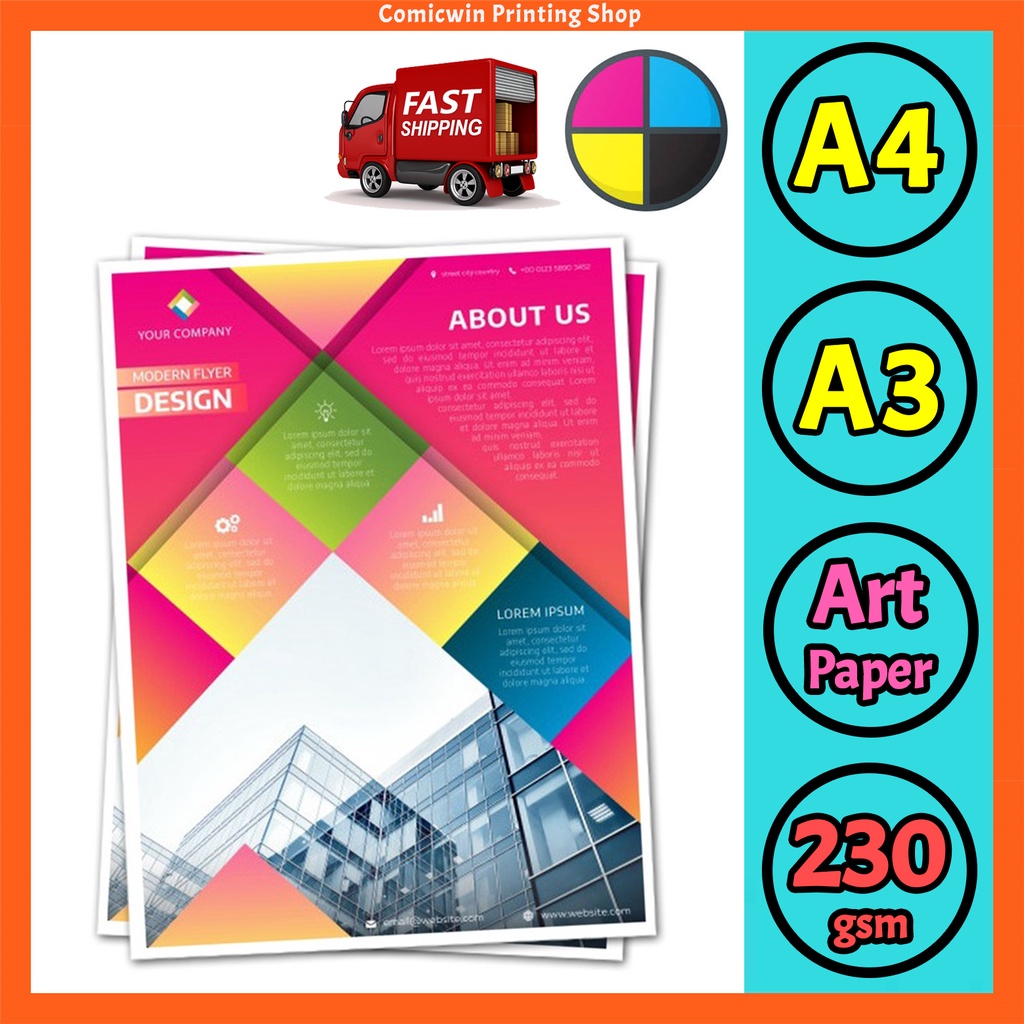 [INSTANT] Art Paper A4 / A3 Printing Art Card (160แกรม, 230แกรม) บริการการพิมพ์ Artpaper Artcard หนั
