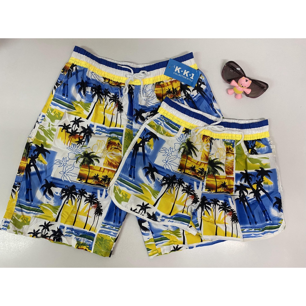 🔥ลด 50.- ใช้โค้ด DET199MAR🔥 กางเกงขาสั้นคู่รัก，ผ้าแห้งไวสีสันสดใส