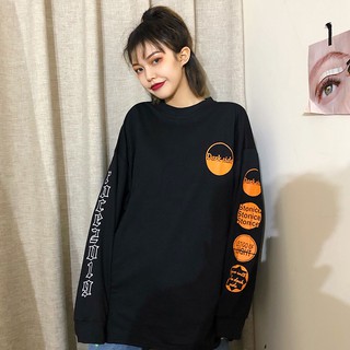 ins super fire cec long-sleeved t-shirt women 2020 spring loose bf Korean version of Harajuku style wild mschf upper clo