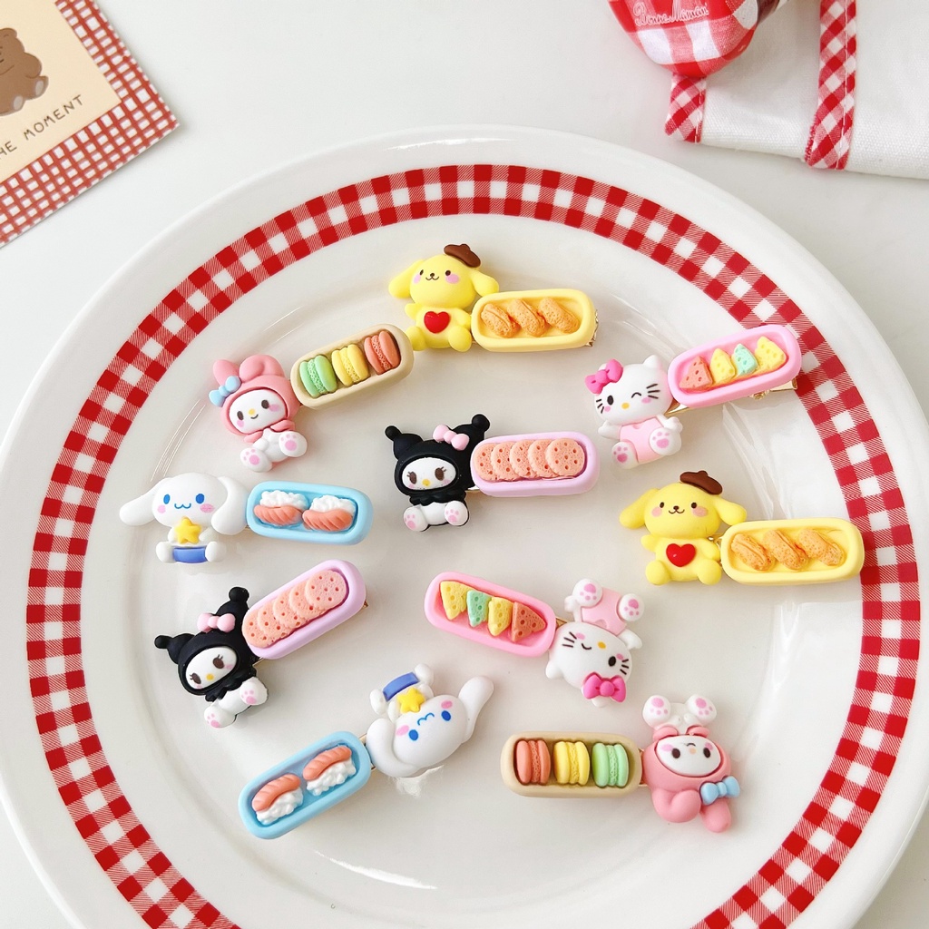 กิ๊บชีส กิ๊บติดผม น่ารัก หวานแหวว ตุ๊กตาติดกิ๊ฟ การ์ตูนสุนัข Cinnamoroll ฤดูร้อน ทั้งตัว สดใหม่ สําหรับเด็กผู้หญิง
