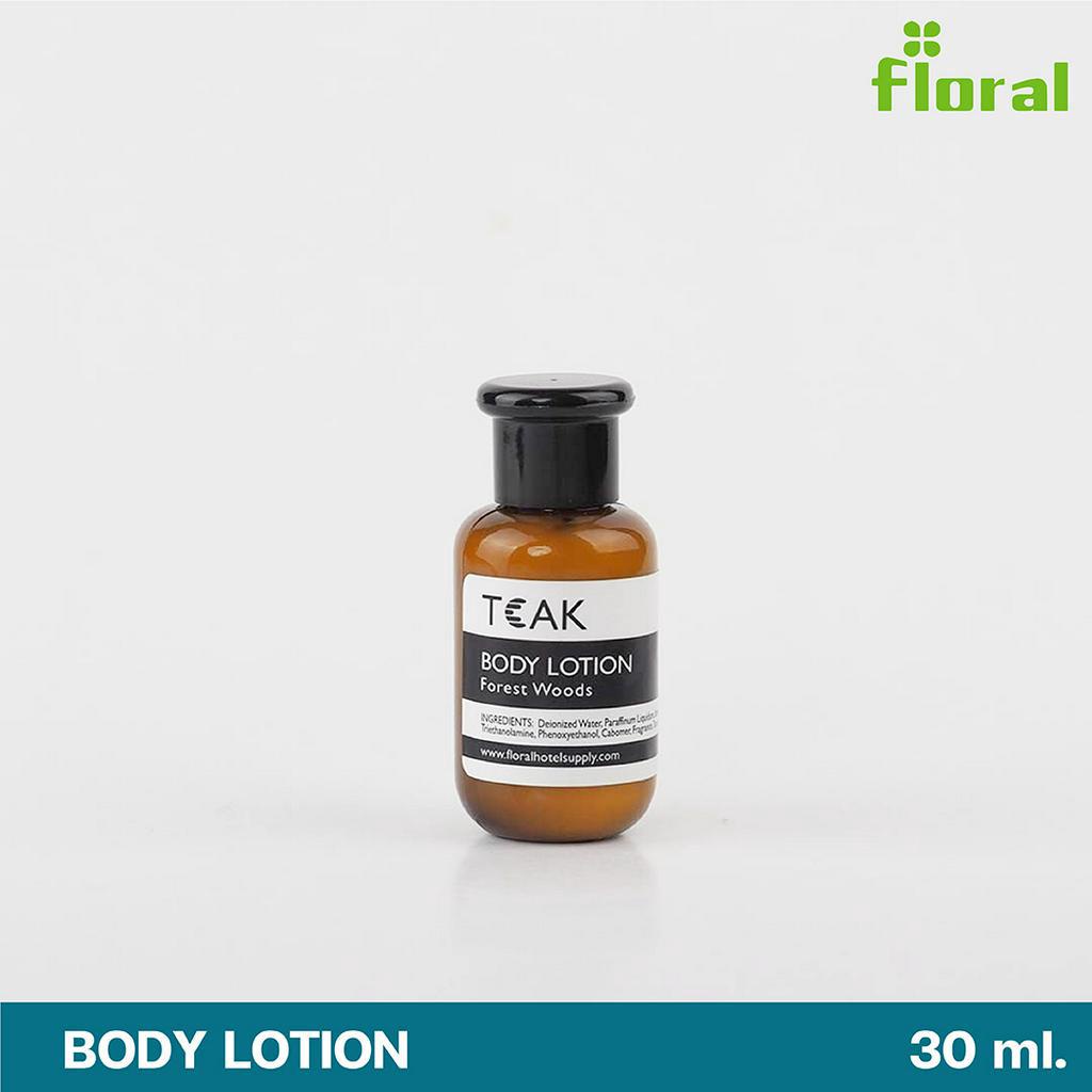 ผลิตภัณฑ์บำรุงผิวกาย ครีมทาน้ำ เจลอาบน้ำ โลชั่นบำรุงผิว TEAK 30ml. (บรรจุ 25 ขวด) กลิ่นหอมผ่อนคลายเหมือนโรงแรม 5  ดาว