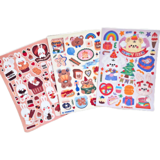 STICKER PVC DIE-CUT A6 โปร 3 แผ่น 100 บาท SET 4