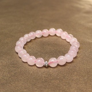 กำไลหินมงคลนำโชค Rose Quartz 8มิล หินแท้ 100% ส่งฟรี