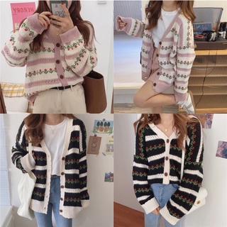 Somedays_closet l🌷พร้อมส่ง🌷 Poorin cardigan เสื้อคาร์ดิแกนไหมพรมเส้นใหญ่ ทรงหลวมๆสไตล์เกาหลี