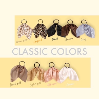 โบว์ผูกผมแบบมียาง -classic color #ยางรัดผม #โบว์ผูกผม