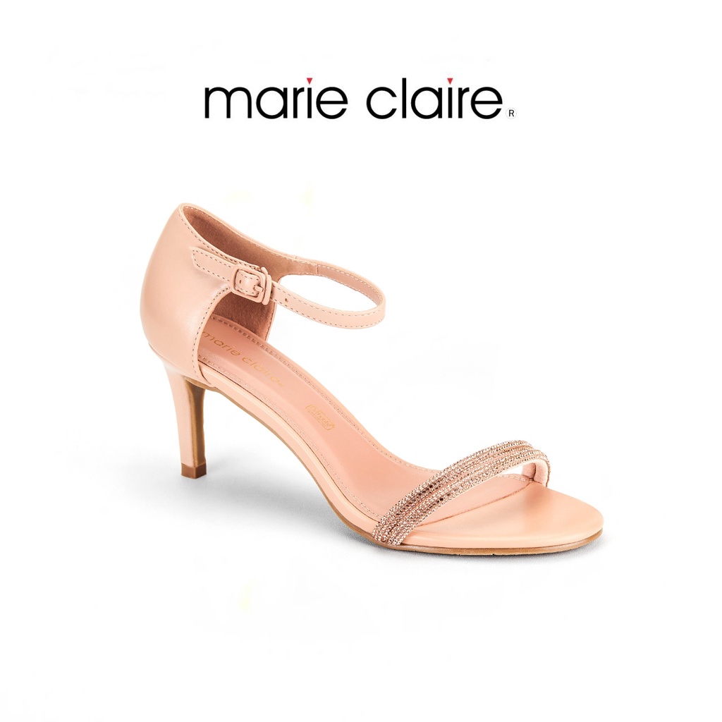 Bata บาจา ยี่ห้อ Marie Claire รองเท้าส้นสูงรัดส้น ออกงานกลางคืน ปาร์ตี้ ดีไซน์เก๋ หรู  สูง 2 นิ้ว สำหรับผู้หญิง รุ่น Gelish สีเบจ 7708242