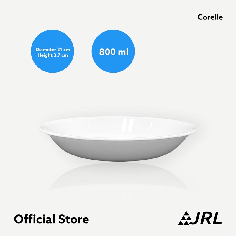 Corelle (แท้ 100%) จาน ชาม Laminated Glass น้ำหนักเบา แตก บิ่นยาก Made in USA เลือกขนาด 14/16/21 cm (สีขาว) จานเซรามิก