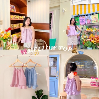 🎀MELLOW TOP🧸🥣 พร้อมส่ง สายเดี่ยวผูกหลัง สายเดี่ยวชายระบาย สายเดี่ยวลายสก็อต สายเดี่ยวผูกโบว์ สายเดี่ยวน่ารัก