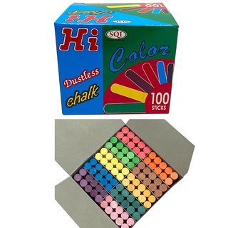 คิดอาร์ท ชอล์กสี-ชอล์กขาว / ชอล์กเขียนกระดาน 100แท่ง/กล่อง Kidart Hi Chalk 100Stick /Box