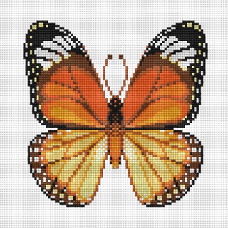 ผีเสื้อส้มดำ (26-E) ชุดปักครอสติช ภิญญ์ ,Cross Stitch Kit Pinn (Pre Order)