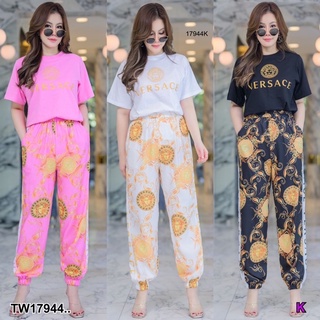 PE17944 Set #สาวอวบ 2ชิ้น เสื้อยืดคอกลม แขนสั้น