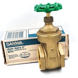 SANWA ประตูน้ำทองเหลือง 200PSI 3"