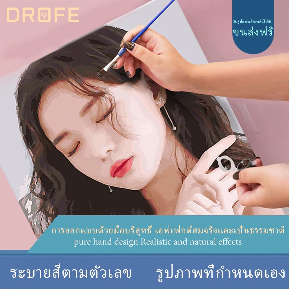 Drofe ( Custom photo )รูปภาพที่กำหนด การปรับเปลี่ยนในแบบของคุณ ระบายสีตามตัวเลข รูปภาพกำหนดเอง ทำด้วยตัวคุณเอง ภาพวาด DIYของตกแต่งบ้านสำหรับของขวัญสุดพิเศษรูปภาพที่กำหนดเอง