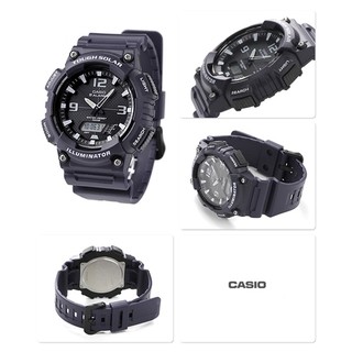 Casio standard Solar Powered นาฬิกาข้อมือผู้ชาย สีกรม สายเรซิ่น รุ่น AQ-S810W-2A2