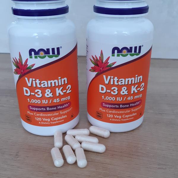 Now Foods Vitamin D3 K2 120 Veg Capsulesนำเข้าจากอเมริกา ของแท้ มีของพร้อมส่ง เก็บเงินปลายทาง