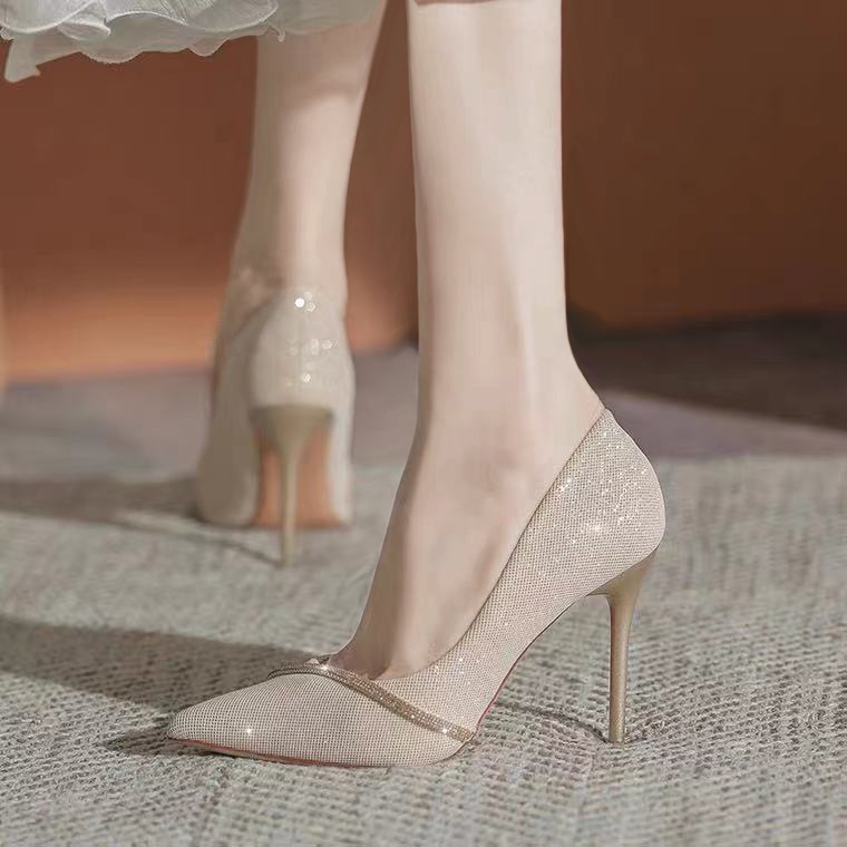 รองเท้าส้นสูง ส้นเข็ม ใส่ออกงานสวยเริ่ด ส้นสูง 7,9 cm. ขนาด 34 - 40