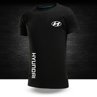 [S-5XL] GILDAN 【Fashion Creatative】เสื้อยืดแขนสั้น ผ้าฝ้าย 100% พิมพ์ลายโลโก้รถยนต์ Hyundai แฟชั่นฤดูร้อน สําหรับผู้ชาย